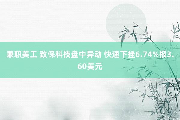 兼职美工 致保科技盘中异动 快速下挫6.74%报3.60美元